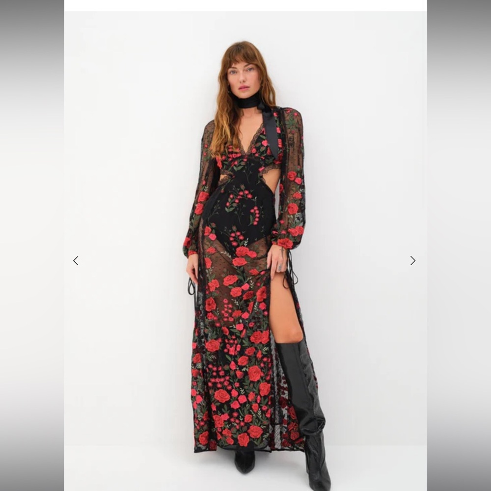 For Love And Lemons Araceli Lace Maxi dress